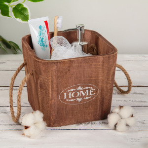 Короб для хранения Доляна Home, 17×17×14 см, цвет тёмно-коричневый Короб для хранения Доляна Home, 17×17×14 см, цвет тёмно-коричневый