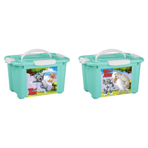 Коробка универсальная с ручкой «Том и Джерри» 5,5 л, цвет зелёный Коробка универсальная с ручкой «Том и Джерри» 5,5 л, цвет зелёный