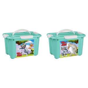 Коробка универсальная с ручкой «Том и Джерри» 5,5 л, цвет зелёный Коробка универсальная с ручкой «Том и Джерри» 5,5 л, цвет зелёный