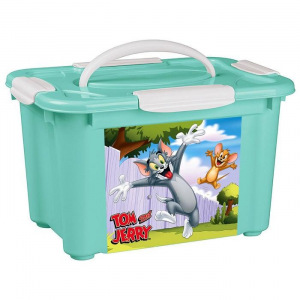 Коробка универсальная с ручкой «Том и Джерри» 5,5 л, цвет зелёный Коробка универсальная с ручкой «Том и Джерри» 5,5 л, цвет зелёный