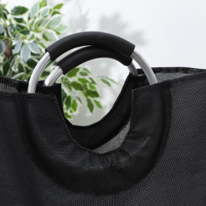 Корзина для белья с ручками «Модерн», 30×58 см, цвет чёрный Корзина для белья с ручками «Модерн», 30×58 см, цвет чёрный