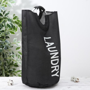 Корзина для белья с ручками «Модерн», 30×58 см, цвет чёрный Корзина для белья с ручками «Модерн», 30×58 см, цвет чёрный