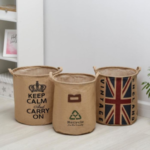 Корзина для белья с ручкой 35х40 см, дизайн МИКС Корзина для белья с ручкой 35х40 см, дизайн МИКС