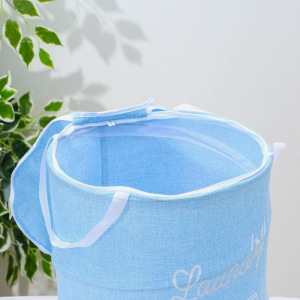 Корзина для белья складная, 36×36×41 см, цвет голубой Корзина для белья складная, 36×36×41 см, цвет голубой