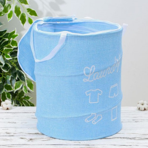 Корзина для белья складная, 36×36×41 см, цвет голубой Корзина для белья складная, 36×36×41 см, цвет голубой