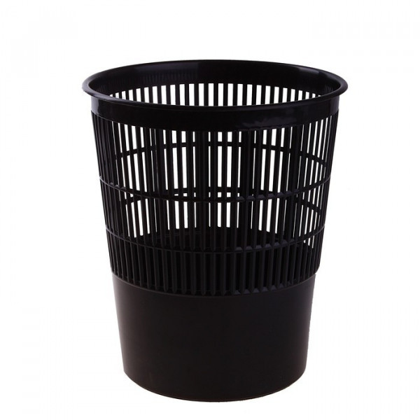 Корзина для бумаг 14 литров, сетчатая, чёрная, высота 300 мм