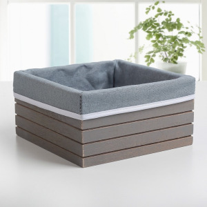 Корзина для хранения Доляна Storage, 15×15×9 см, дерево, малая, цвет серый Корзина для хранения Доляна Storage, 15×15×9 см, дерево, малая, цвет серый
