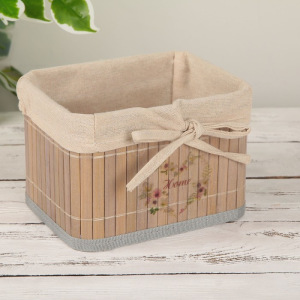 Корзина для хранения Доляна «Вуд», 18×14×12 см, цвет серый Корзина для хранения Доляна «Вуд», 18×14×12 см, цвет серый