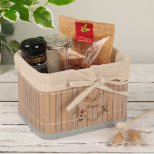 Корзина для хранения Доляна «Вуд», 18×14×12 см, цвет серый Корзина для хранения Доляна «Вуд», 18×14×12 см, цвет серый