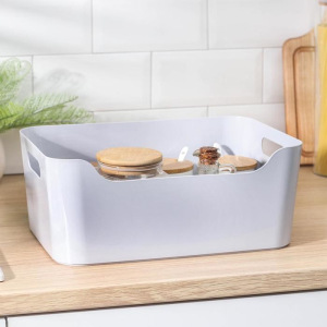 Корзина для хранения econova Scandi, 10 л, 34×24×14 см, цвет светло-серый Корзина для хранения econova Scandi, 10 л, 34×24×14 см, цвет светло-серый