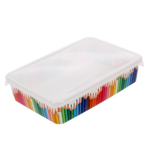 Корзина для хранения с крышкой «Карандаши», 20,5×14×4,6 см Корзина для хранения с крышкой «Карандаши», 20,5×14×4,6 см
