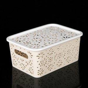 Корзина для хранения с крышкой «Узор», 23×17×10 см, цвет МИКС Корзина для хранения с крышкой «Узор», 23×17×10 см, цвет МИКС