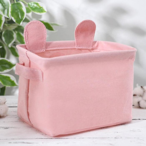 Корзина для хранения с ручками «Мишка», 20×16×14 см, цвет розовый Корзина для хранения с ручками «Мишка», 20×16×14 см, цвет розовый