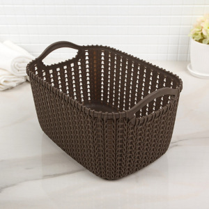 Корзина для хранения с ручками «Плетение», 24×17×13 см, цвет МИКС Корзина для хранения с ручками «Плетение», 24×17×13 см, цвет МИКС