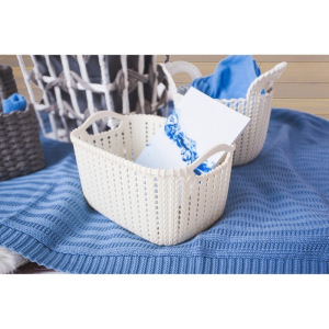 Корзина для хранения с ручками «Плетение», 24×17×13 см, цвет МИКС Корзина для хранения с ручками «Плетение», 24×17×13 см, цвет МИКС