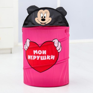 Корзина для игрушек "Мои игрушки" Минни Маус с ручками и крышкой Корзина для игрушек "Мои игрушки" Минни Маус с ручками и крышкой