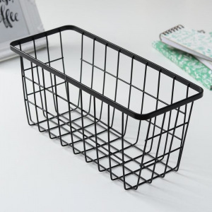 Корзина для мелочей Доляна, 29×11,5×13 см, цвет чёрный Корзина для мелочей Доляна, 29×11,5×13 см, цвет чёрный