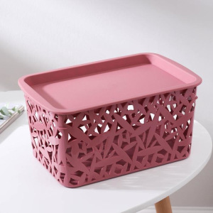 Корзина универсальная Бытпласт, 3ХL, 29,3×19,3×14,7 см, цвет тёмно-розовый Корзина универсальная Бытпласт, 3ХL, 29,3×19,3×14,7 см, цвет тёмно-розовый