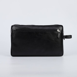 Косметичка дорожная, отдел на молнии, 2 наружных кармана, с ручкой, цвет чёрный Косметичка дорожная, отдел на молнии, 2 наружных кармана, с ручкой, цвет чёрный