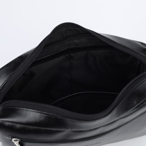 Косметичка дорожная, отдел на молнии, 2 наружных кармана, с ручкой, цвет чёрный Косметичка дорожная, отдел на молнии, 2 наружных кармана, с ручкой, цвет чёрный