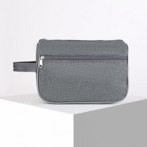 Косметичка дорожная, отдел на молнии, наружный карман, цвет серый Косметичка дорожная, отдел на молнии, наружный карман, цвет серый