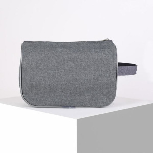 Косметичка дорожная, отдел на молнии, наружный карман, цвет серый Косметичка дорожная, отдел на молнии, наружный карман, цвет серый