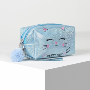 Косметичка дорожная, отдел на молнии, с ручкой, цвет голубой Косметичка дорожная, отдел на молнии, с ручкой, цвет голубой