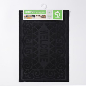 Коврик придверный без окантовки Доляна «Welcome. Вензеля», 38×59 см, цвет МИКС Коврик придверный без окантовки Доляна «Welcome. Вензеля», 38×59 см, цвет МИКС