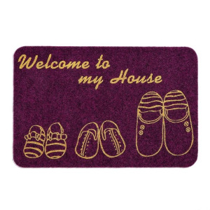 Коврик придверный Доляна «Тапочки», 38×58 см, цвет МИКС Коврик придверный Доляна «Тапочки», 38×58 см, цвет МИКС