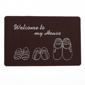 Коврик придверный Доляна «Тапочки», 38×58 см, цвет МИКС Коврик придверный Доляна «Тапочки», 38×58 см, цвет МИКС