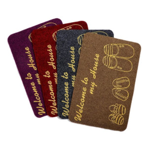 Коврик придверный Доляна «Тапочки», 38×58 см, цвет МИКС Коврик придверный Доляна «Тапочки», 38×58 см, цвет МИКС