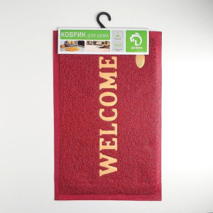 Коврик придверный Доляна Welcome, 38×58 см, цвет МИКС Коврик придверный Доляна Welcome, 38×58 см, цвет МИКС