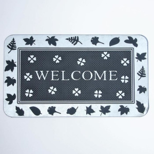 Коврик придверный прямоугольный «Welcome листья», 40×70 см Коврик придверный прямоугольный «Welcome листья», 40×70 см