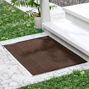 Коврик придверный влаговпитывающий, ребристый, «Комфорт», 50×80 см, цвет коричневый Коврик придверный влаговпитывающий, ребристый, «Комфорт», 50×80 см, цвет коричневый