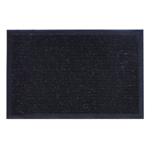 Коврик придверный влаговпитывающий, ребристый, «Стандарт», 40×60 см, цвет чёрный Коврик придверный влаговпитывающий, ребристый, «Стандарт», 40×60 см, цвет чёрный