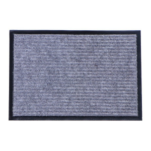 Коврик придверный влаговпитывающий, ребристый, «Стандарт», 40×60 см, цвет серый Коврик придверный влаговпитывающий, ребристый, «Стандарт», 40×60 см, цвет серый