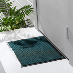 Коврик придверный влаговпитывающий, ребристый, «Стандарт», 40×60 см, цвет зелёный Коврик придверный влаговпитывающий, ребристый, «Стандарт», 40×60 см, цвет зелёный