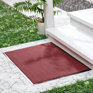 Коврик придверный влаговпитывающий, ребристый, «Стандарт», 60×90 см, цвет бордовый Коврик придверный влаговпитывающий, ребристый, «Стандарт», 60×90 см, цвет бордовый