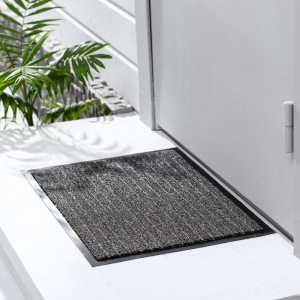 Коврик придверный влаговпитывающий, тафтинговый меланжированный, «Штутгарт», 40×60 см, цвет чёрно-серый Коврик придверный влаговпитывающий, тафтинговый меланжированный, «Штутгарт», 40×60 см, цвет чёрно-серый