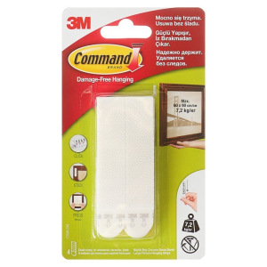 Легкоудаляемые настенные застежки Command, для рамок картин, до 7,2кг, 4шт Легкоудаляемые настенные застежки Command, для рамок картин, до 7,2кг, 4шт