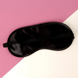 Маска для сна, 19 × 8,5 см, резинка одинарная, цвет чёрный Маска для сна, 19 × 8,5 см, резинка одинарная, цвет чёрный