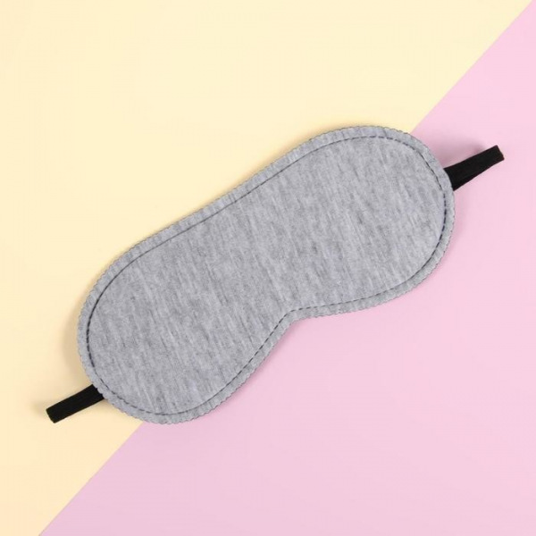 Маска для сна, 19 × 9 см, резинка одинарная, цвет серый