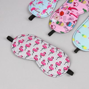 Маска для сна «Фламинго», 19,5 × 8,5 см, резинка одинарная, цвет МИКС Маска для сна «Фламинго», 19,5 × 8,5 см, резинка одинарная, цвет МИКС