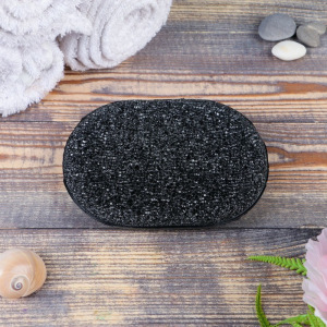 Мочалка банная, большая, 15х11см, древесный уголь Мочалка банная, большая, 15х11см, древесный уголь