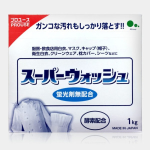 Мощный стиральный порошок Mitsuei Super Wash с ферментами для стирки белого белья, 1 кг Мощный стиральный порошок Mitsuei Super Wash с ферментами для стирки белого белья, 1 кг