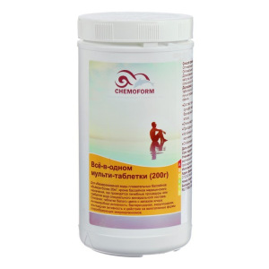 Мульти-таблетки для воды бассейна (200 гр) 1 кг всё-в-одном Мульти-таблетки для воды бассейна (200 гр) 1 кг всё-в-одном