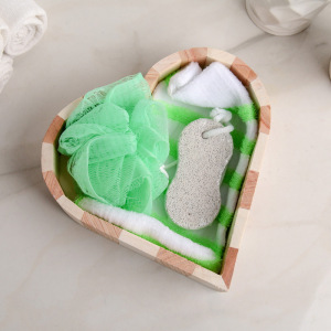 Набор банный, 3 предмета: 2 мочалки, пемза, цвет МИКС Набор банный, 3 предмета: 2 мочалки, пемза, цвет МИКС