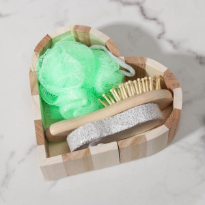 Набор банный, 3 предмета: мочалка, пемза, расчёска, цвет МИКС Набор банный, 3 предмета: мочалка, пемза, расчёска, цвет МИКС