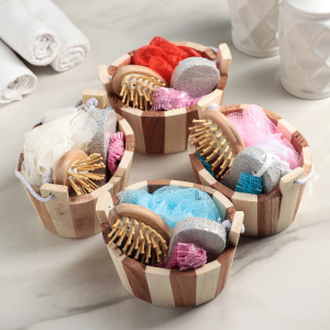 Набор банный, 4 предмета: мочалка, расчёска, шапочка для душа, пемза Набор банный, 4 предмета: мочалка, расчёска, шапочка для душа, пемза