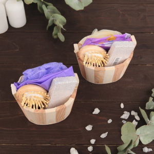 Набор банный, 4 предмета: мочалка, расчёска, шапочка для душа, пемза Набор банный, 4 предмета: мочалка, расчёска, шапочка для душа, пемза